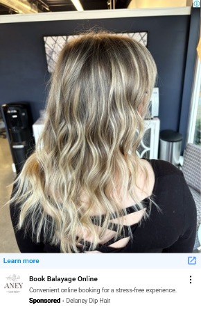 A Google ad for Delaney Dip Hair with the headline Book Balayage Online